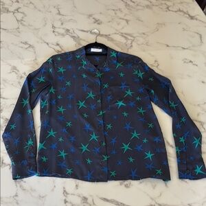 Equipment Women’s silk navy with blue & Green Stars.